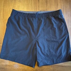 Speedo Mens XXL Black Gray Hybrid Swim Trunk Board Shorts 7778211‎